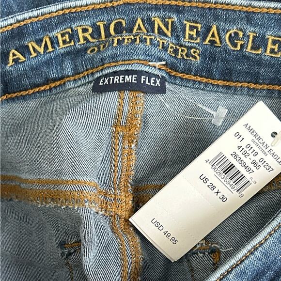 American Eagle Extreme Flex Skinny Jeans Men’s Medium Wash Denim Size 28x30 NWT - Picture 8 of 12